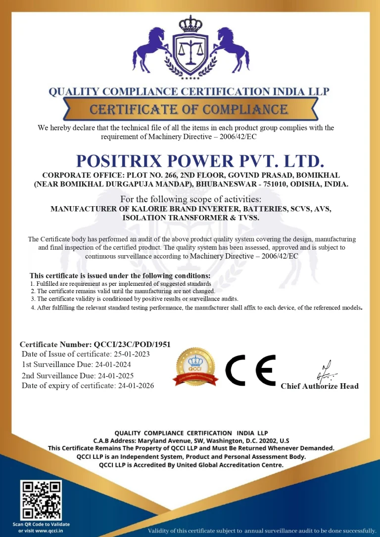 Certificate of Compliance: Machinery Directive 2006/42/EC (CE marking) certificate, preview