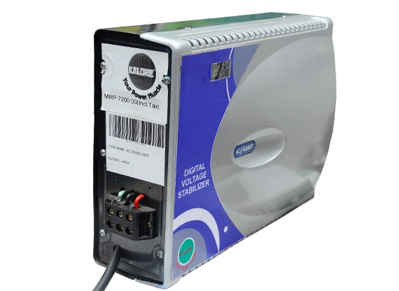 Kalorie digital voltage stabilizer with input cable.